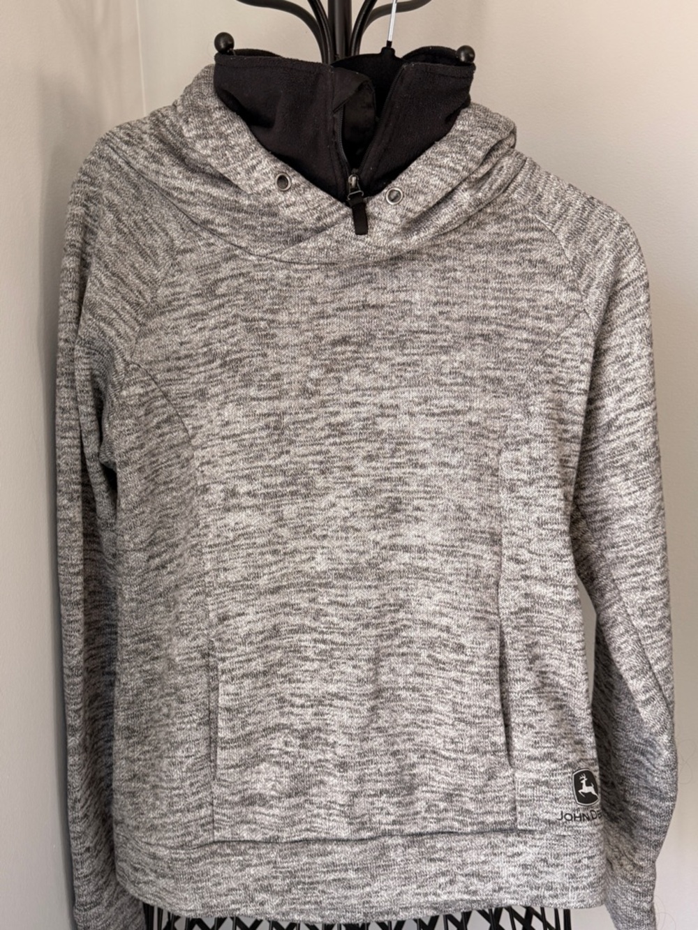 John Deere Gray Marled Pullover Hoodie